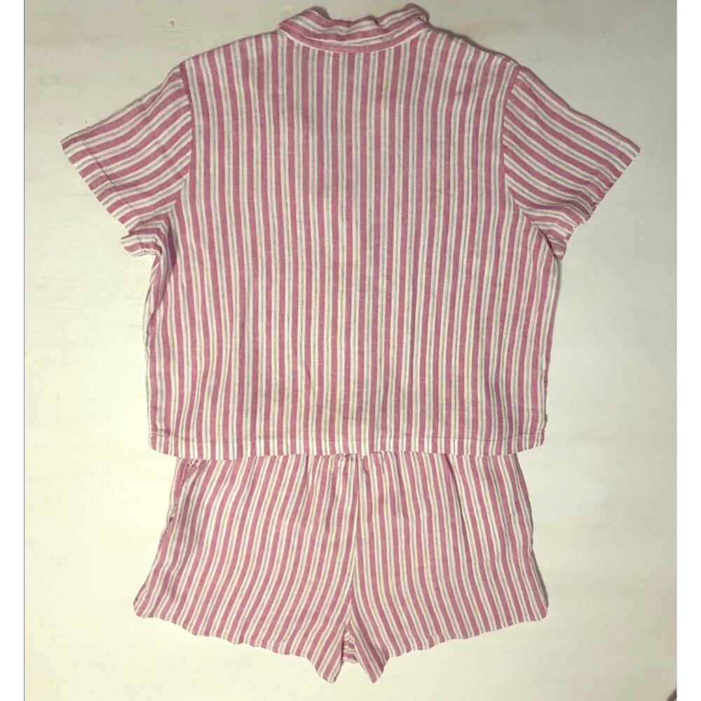 Universal Thread Linen Blend Pajama Set Womens Size XL Striped Shorts Lounge - Picture 2 of 14